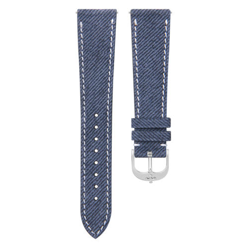 维瑞亚Jeans牛仔布纹小牛皮表带 平头通用18/19/20/21/22/23mm