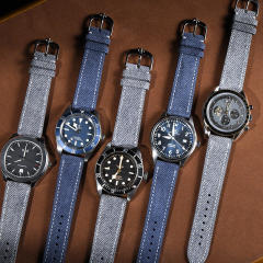 维瑞亚Jeans牛仔布纹小牛皮表带 平头通用18/19/20/21/22/23mm