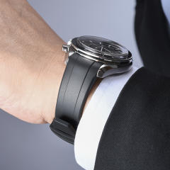 维瑞亚橡胶表带适用于欧米加超霸计时月相44.25