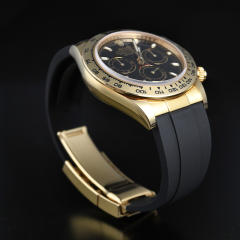 【减震胶带+22K包金头粒】橡胶表带适用于劳力士迪通拿116508