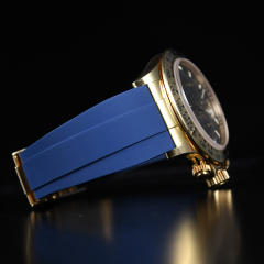 【减震胶带+22K包金头粒】橡胶表带适用于劳力士迪通拿116508