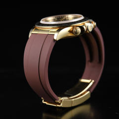 【减震胶带+22K包金头粒】橡胶表带适用于劳力士迪通拿116508