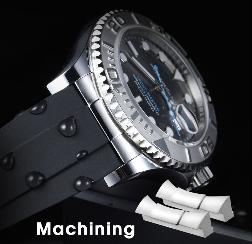 【减震胶带+904钢头粒】维瑞亚橡胶表带适用于劳力士游艇126622