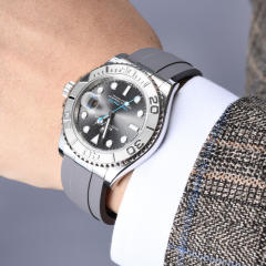 【减震胶带+904钢头粒】维瑞亚橡胶表带适用于劳力士游艇126622