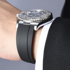 【减震胶带+904钢头粒】维瑞亚橡胶表带适用于劳力士游艇126622