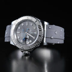 【减震胶带+904钢头粒】维瑞亚橡胶表带适用于劳力士游艇126622