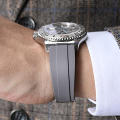 【减震胶带+904钢头粒】维瑞亚橡胶表带适用于劳力士游艇126622