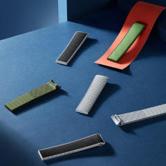 维瑞亚橡胶表带适用于浪琴康卡斯41/43mm双色胶带不含扣