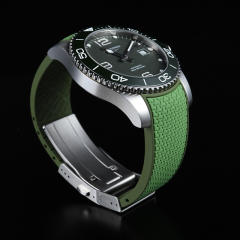 维瑞亚橡胶表带适用于浪琴康卡斯41/43mm双色胶带不含扣