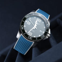 维瑞亚橡胶表带适用于浪琴康卡斯41/43mm双色胶带不含扣