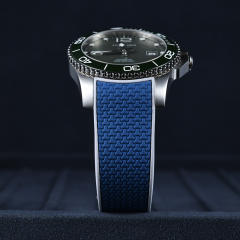 维瑞亚橡胶表带适用于浪琴康卡斯41/43mm双色胶带不含扣