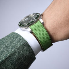 维瑞亚橡胶表带适用于浪琴康卡斯41/43mm双色胶带不含扣