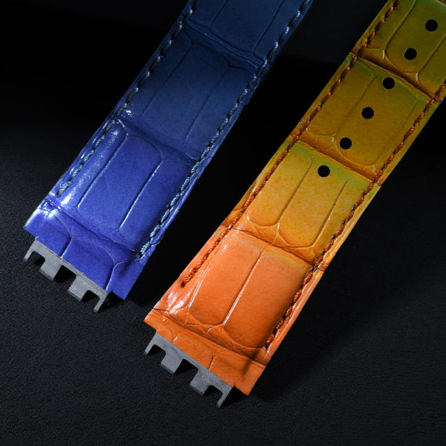 维瑞亚鳄鱼皮表带适用于大爆炸融合系列计时码表444 42mm