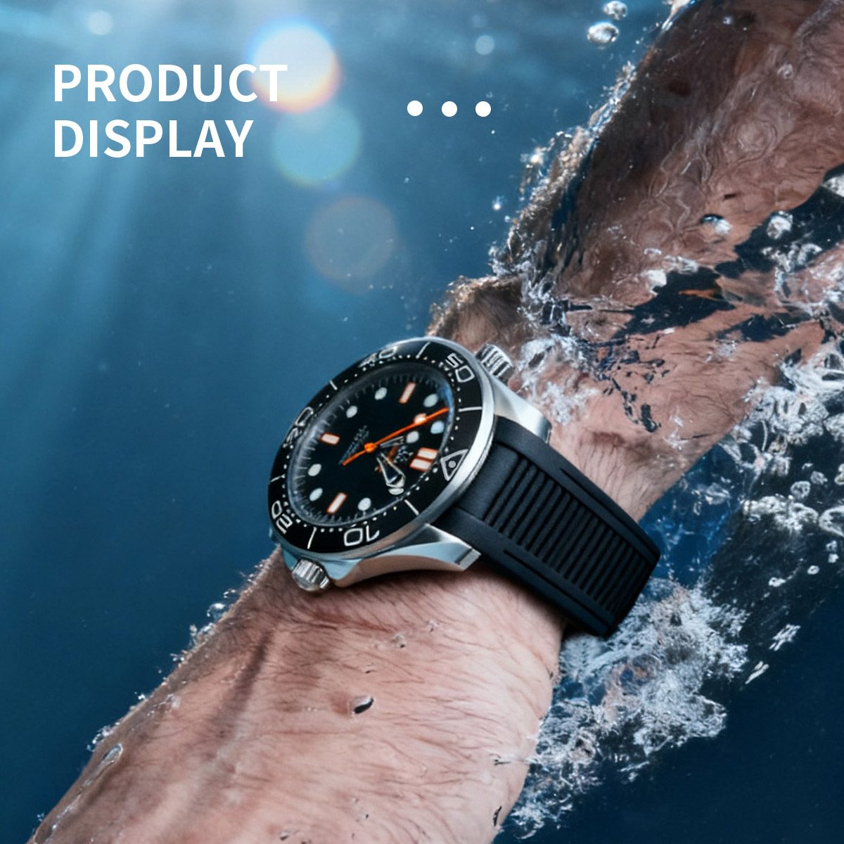 维瑞亚橡胶表带适用于Omega新海马300 42mm 无日历