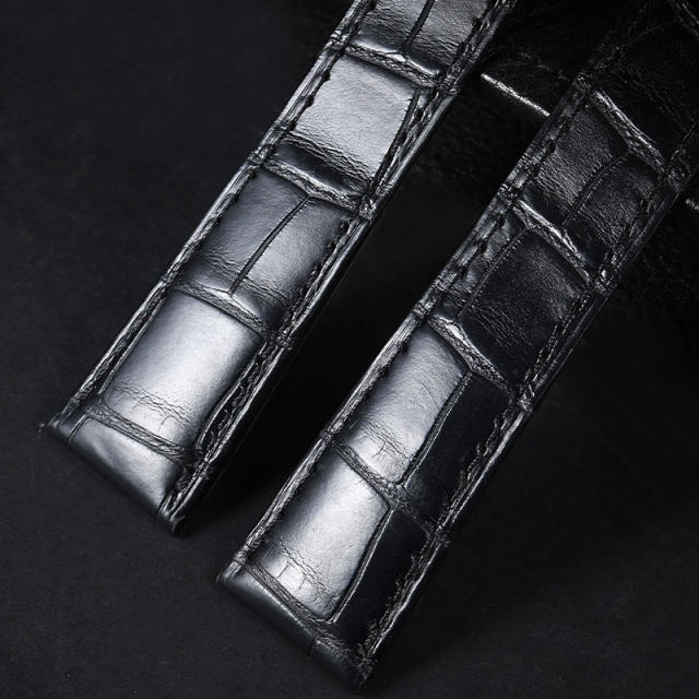 维瑞亚美洲鳄鱼皮表带适用于卡地亚卡历博38mm W2CA0002