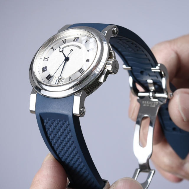 维瑞亚VAGENARI橡胶表带适用于宝玑航海5817