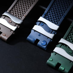 维瑞亚VAGENARI橡胶表带适用于宝玑航海5817