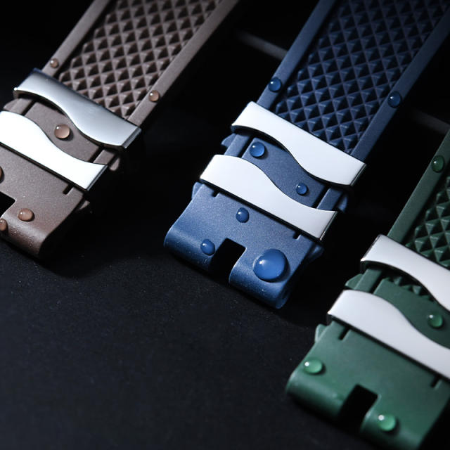 维瑞亚VAGENARI橡胶表带适用于宝玑航海5817