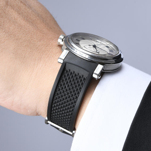 维瑞亚VAGENARI橡胶表带适用于宝玑航海5817