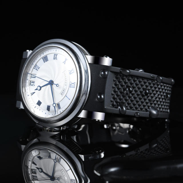 维瑞亚VAGENARI橡胶表带适用于宝玑航海5817