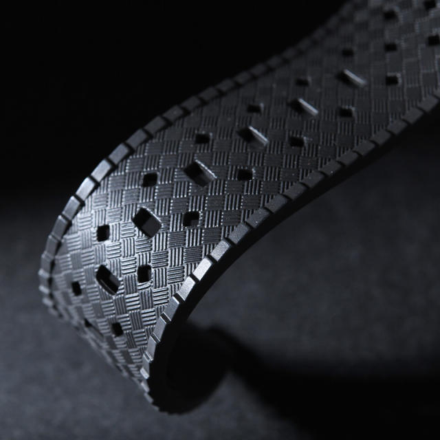 维瑞亚镂空橡胶表带 适用于宝珀五十寻5010 42.3mm表径