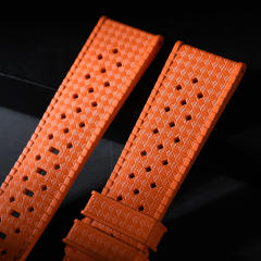维瑞亚镂空橡胶表带 适用于宝珀五十寻5010 42.3mm表径