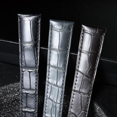 维瑞亚美洲鳄鱼皮表带适用于卡地亚坦克 WSTA0028