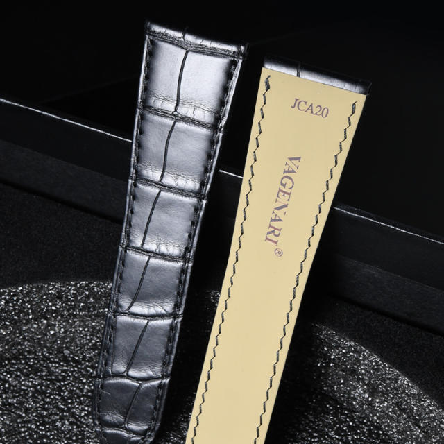 维瑞亚美洲鳄鱼皮表带适用于卡地亚坦克 W5330001