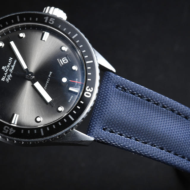 维瑞亚尼龙帆布表带23mm适用于宝珀五十寻5000/5054/5200/5015