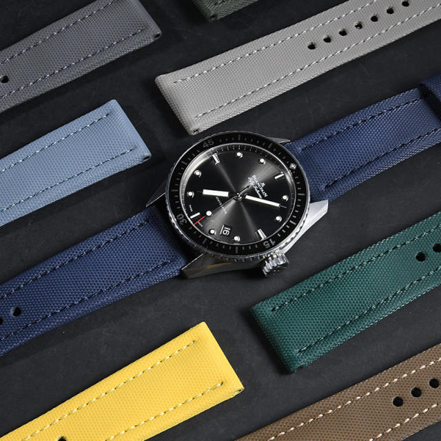 维瑞亚尼龙帆布表带23mm适用于宝珀五十寻5000/5054/5200/5015