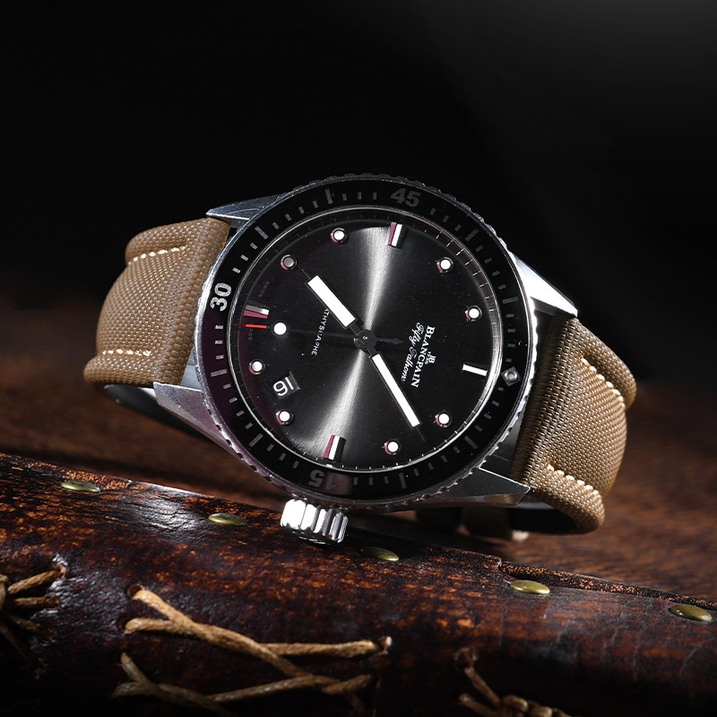 维瑞亚尼龙帆布表带23mm适用于宝珀五十寻5000/5054/5200/5015