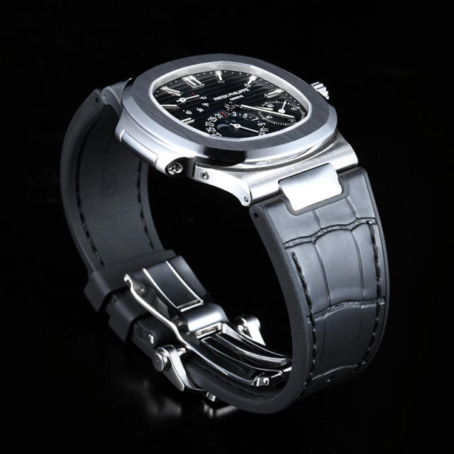 【含外置头粒】维瑞亚橡胶表带适用于百达翡丽鹦鹉螺5712钢带款