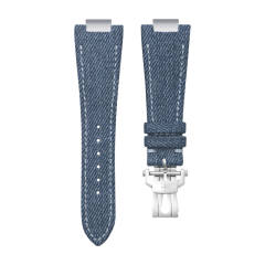 【含外置头粒】 维瑞亚牛仔布真皮表带适用于百达翡丽鹦鹉螺5712钢带款