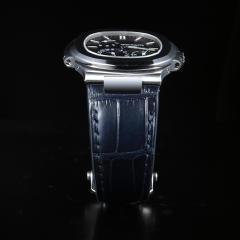 【含外置头粒+折叠扣】维瑞亚鳄鱼皮表带适用于鹦鹉螺5712钢带款