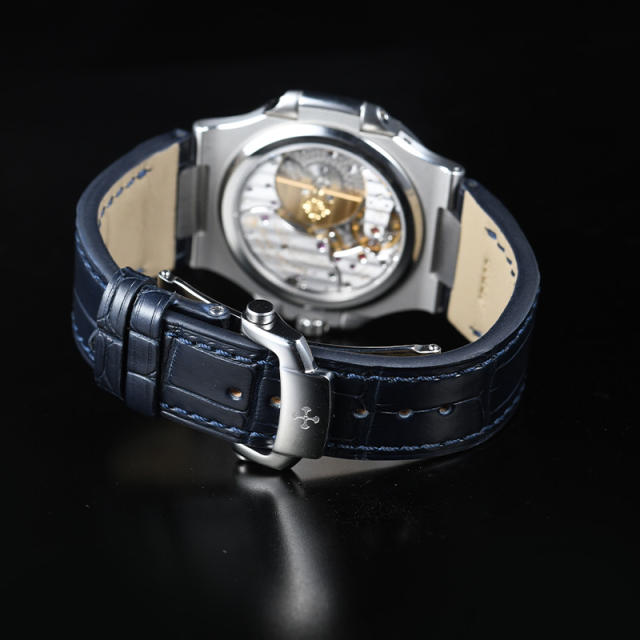 【含外置头粒+折叠扣】维瑞亚鳄鱼皮表带适用于鹦鹉螺5712钢带款