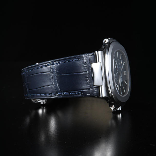 【含外置头粒+折叠扣】维瑞亚鳄鱼皮表带适用于鹦鹉螺5712钢带款