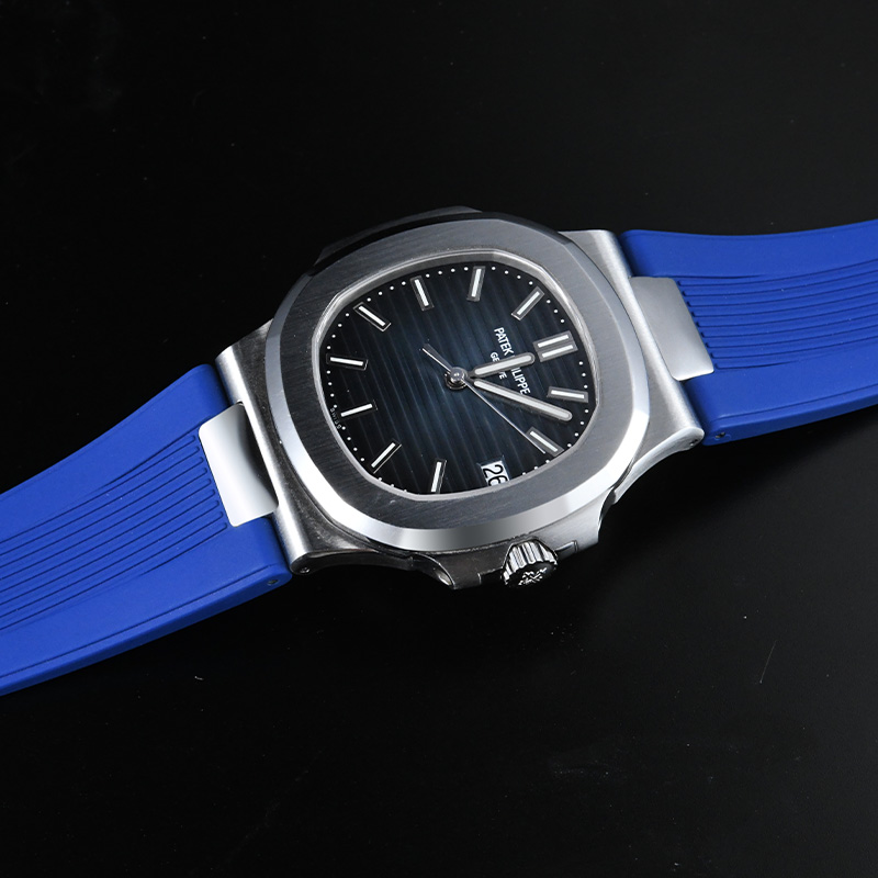 【含外置头粒+折叠扣】维瑞亚橡胶表带适用于鹦鹉螺5711钢带款