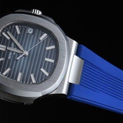 【含外置头粒+折叠扣】维瑞亚橡胶表带适用于鹦鹉螺5711钢带款