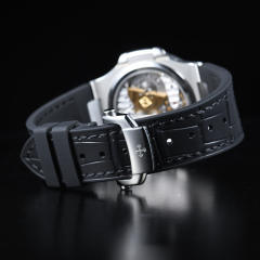 【含外置头粒+折叠扣】仿真鳄鱼皮橡胶表带适用鹦鹉螺5711钢带款