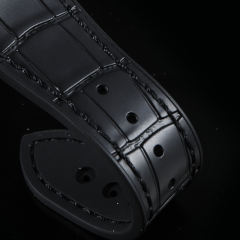 【含外置头粒+折叠扣】仿真鳄鱼皮橡胶表带适用鹦鹉螺5711钢带款