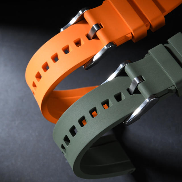 维瑞亚一键快拆氟橡胶表带平头通用款18 19 20 21 22 23 24手表表带