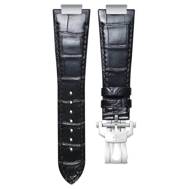 【含外置头粒+折叠扣】维瑞亚鳄鱼皮表带适用于鹦鹉螺5712钢带款