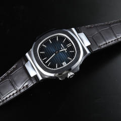 【含外置头粒+折叠扣】维瑞亚鳄鱼皮表带适用于鹦鹉螺5712钢带款