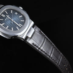 【含外置头粒+折叠扣】维瑞亚鳄鱼皮表带适用于鹦鹉螺5712钢带款