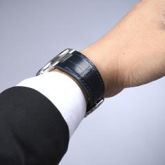 【含外置头粒+折叠扣】维瑞亚鳄鱼皮表带适用于鹦鹉螺5712钢带款