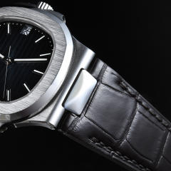 【含外置头粒+折叠扣】维瑞亚鳄鱼皮表带适用于鹦鹉螺5712钢带款