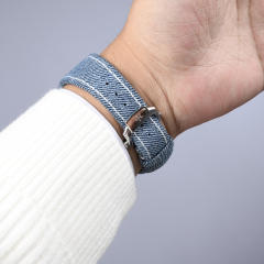 【含外置头粒+折叠扣】维瑞亚牛仔布表带适用于鹦鹉螺5711钢带款