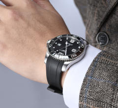 【单色新外观】维瑞亚橡胶表带适用于浪琴康卡斯41/43mm