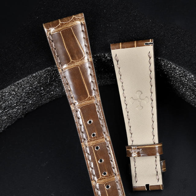 维瑞亚鳄鱼皮表带适用于百达翡丽4946R