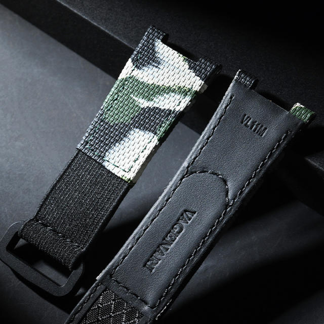 维瑞亚魔术贴帆布表带适用于鹦鹉螺5711/5726/5712/5980皮带款